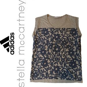 ADIDAS x STELLA McCARTNEY grey floral sleeveless top